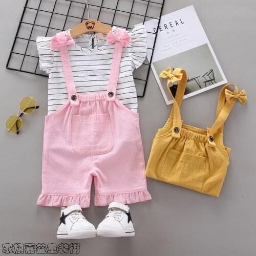 Pink Kawaii Romper Baby Suit Girl Clothes Summer Creative Baby Suit Combo Neonata Abbigliamento Clothes Baby Set BD50YE