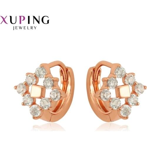 Xuping New Arrival European Style Hoops Shaped Earrings for Women Trendy Jewelry Christmas Gifts 97554