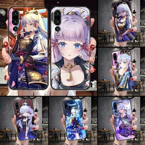 Kamisato Ayaka Genshin Impact Phone Case For Huawei P Mate P10 P20 P30 P40 10 20 Smart Z Pro Lite black fashion back trend funda