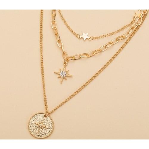 2021 Vintage Necklace Gold Chain Womens Jewelry Layered Accesories for Girls clothing Aesthetic Gifts Fashion Pendant