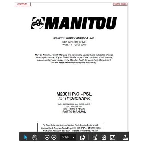 Manitou Forklift Spare Parts 2017
