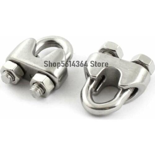 2pcs Stainless Steel Cable Clip Saddle Clamp for 3/8" 8mm Wire Ropes