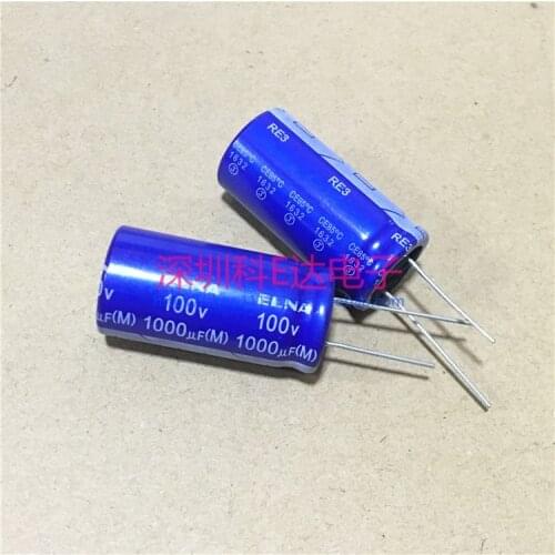 10PCS ELNA RE3 100V1000UF 18X40MM blue robe audio Aluminum electrolytic capacitors 1000uF/100V 85 degrees 1000UF 100V
