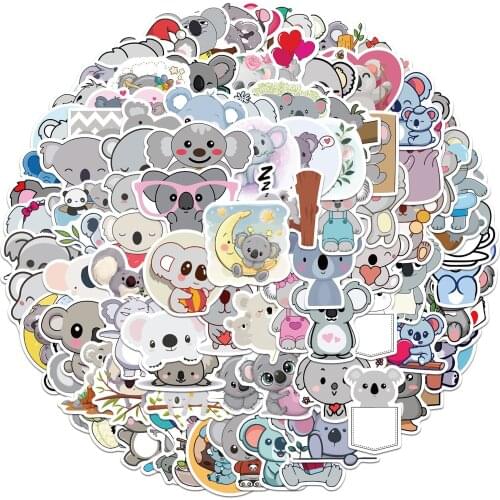 100pcs Cute Animal Koala Graffiti Stickers Cartoon Notebook Water Cup Helmet Body Decoration Stickers