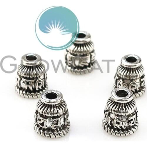 15pcs 9*10mm Antiques Silver Tower Cone Shape End Bead Caps For DIY Necklace Bracelet Jewelry Accessories 22343