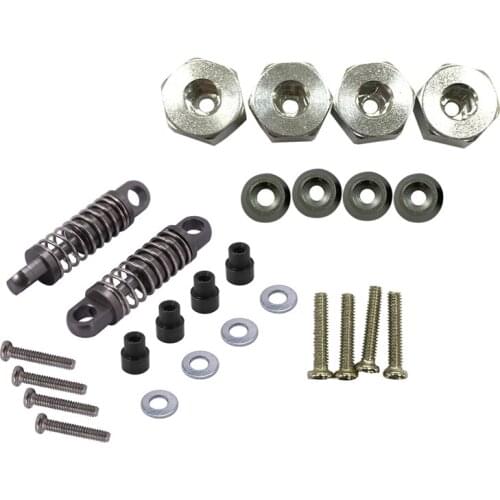 2 Set RC Car Part: 1 Set Alloy Shock Absorber Damper Oil Filled Type & 1 Set 12mm Hex Wheel HUB Drive Adaptor