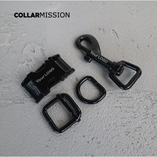 20sets/lot (metal buckle+adjust buckle+D ring+metal dog clasp/set) DIY dog collar 20mm buckle laser engraving customize LOGO