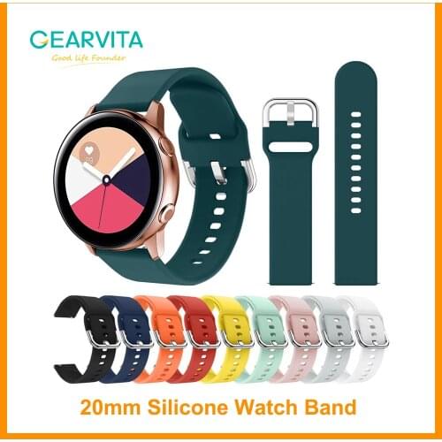 20mm Silicone Watch Band Watch For Huawei GT2 42mm/Samsung Galaxy Watch/Garmin Venu For Xiaomi Smart Watch Accessories Strap