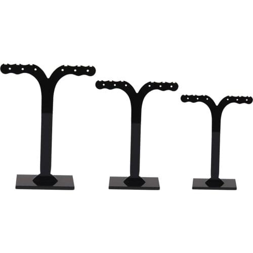 3Pcs Earrings Jewelry Show Acrylic Display Holder Rack Stand Organizer Black