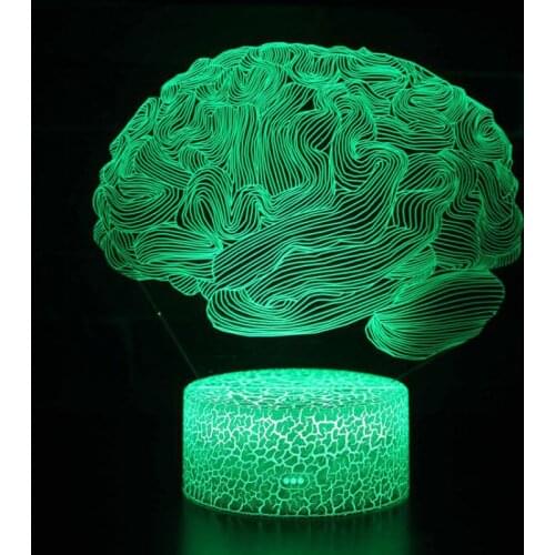 Brain Shape 3D Illusion Lamp 7 Color Change Touch Switch LED Night Desk lamp Light AcrylicAtmosphere Lamp Novelty Lighting
