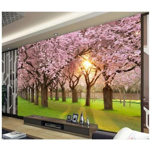 3d room wallpaper Cherry blossoms Wooden decorative painting background wall photo mural wallpaper Home Decoration
