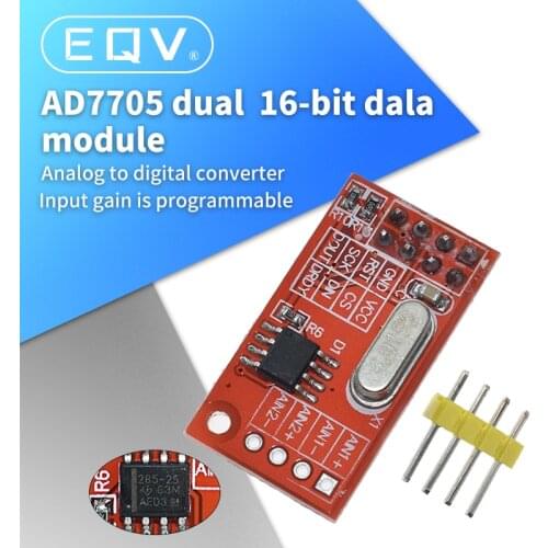 AD7705 Dual 16 bit ADC Data Acquisition Module Input Gain Programmable SPI Interface TM7705