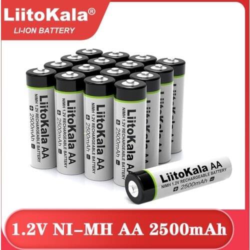 NEW Liitokala 1.2V AA 2500mAh Ni-MH Rechargeable battery aa for Temperature gun remote control mouse toy batteries