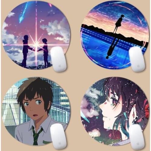 Anime your name Customized MousePads Computer Laptop Anime Mouse Mat Round Non-slip Cushion