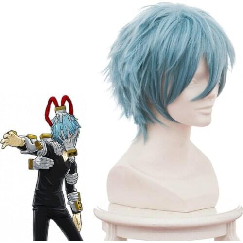 Boku No My Hero Academia Tomura Shigaraki Blue Layered Heat Resistant Synthetic Hair Cosplay Prop Halloween Party + Free Wig Cap
