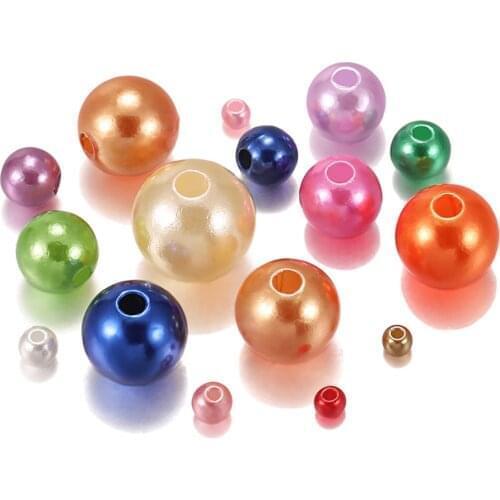 360Pcs 4-12mm Mixed Size Color Acrylic Imitation Pearl Beads With Hole Plastic Bead Handmade for DIY Jewelry Making Supplies