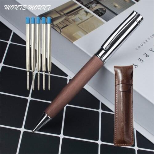 New Capless ballpoint pen Metal and mahogany materials Pen school office supplies blance brand pen