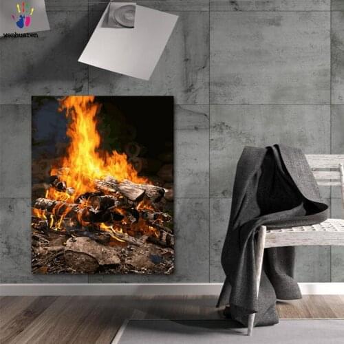 DIY colorings pictures by numbers with colors A burning fire picture drawing painting by numbers framed Home