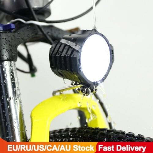 Electric Bicycle LED Headlight 12W 36V 48V Waterproof E Bike Front Light Flashlight 4 Lights with Horn for E bike
