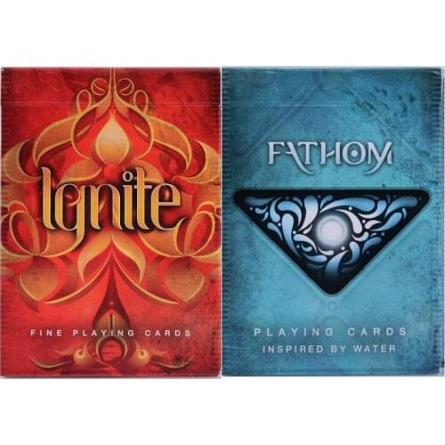 Ellusionist Ignite Fathom Playing Cards Bicycle Fire Water Deck Poker USPCC Magic Cards Magic Tricks Props for Magician