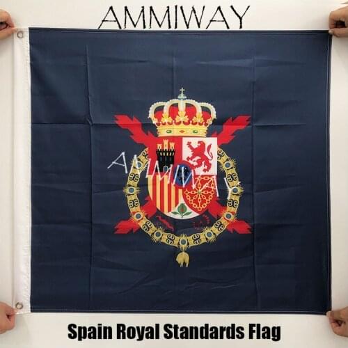 AMMIWAY Spain Royal Standard Flag Juan Carlos I Royal ESP ES Espana Spainish Polyester National Flying Flags and Banners