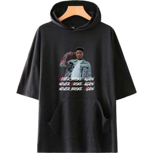 YoungBoy Never Broke Again men/women hooded t-shirt Solid Color tshirts short sleeve hoodies t shirt fashion harajuku tshirt Tee