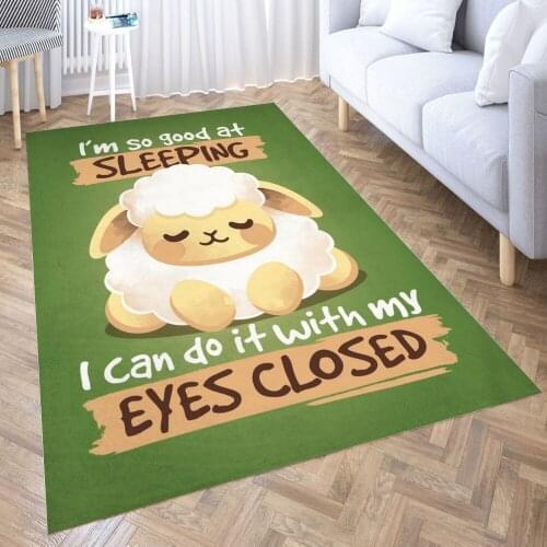 Sleeping sheep Carpet for Living Room 3D Anime Cartoon Rug Gamer Teen Room Bedside Lounge Rug Kids Children Floor Mats