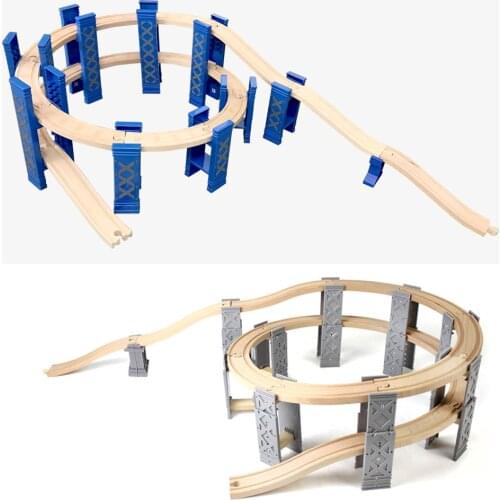 Circular double-layer elevated railway bridge Circular Viaduct suitable for Brio wooden trains, educational toys for children