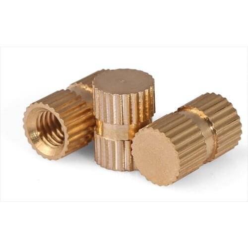 M6 M6*10*10 M6x10x10 M6*10*12 M6x10x12 Single Tapped Blind Hole Plastic Injection Moulding Brass Insert Round Knurled Thumb Nut
