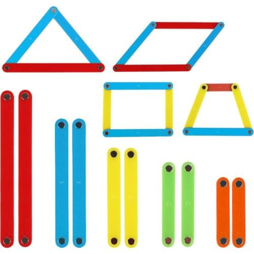 10Pcs/Set 4-10cm Magnetic Geometric Strips Tools Building Learning Aids