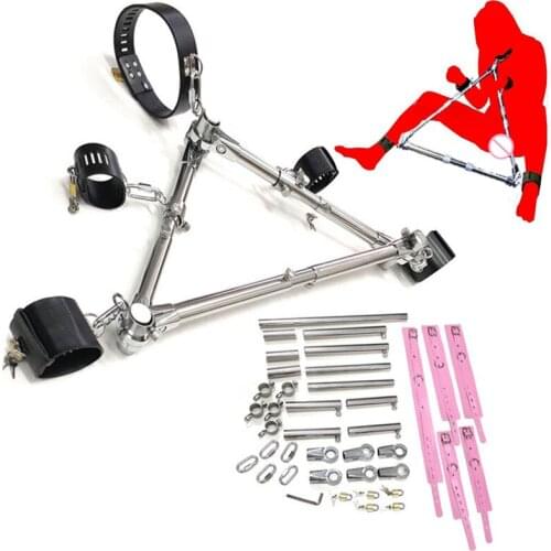 K9 Bondage Kits Restraint Belts with Silicone Collar Handcuffs Stainless Steel Frame Constraint Kit Adult Game for Couples G121