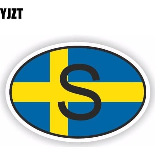 YJZT 15.7CM*10.4CM Car Sticker Sweden S Funny Country Code Decal Helmet Car Styling 6-0508