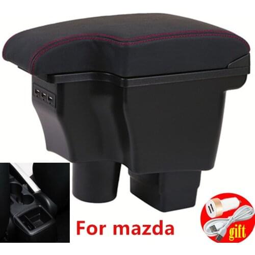 Car Armrest For Mazda CX-3 Dual Arm Rest Cup Holder 2015 - 2018 Center Console Box Leather 2016 2017 for mazda 2 CX3 CX 3