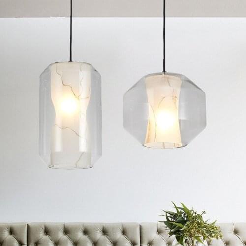 Post-modern Glass Imitation Spain Marble Pendant Light Creative Bedroom Living Bar Restaurant LED lights Free Shipping