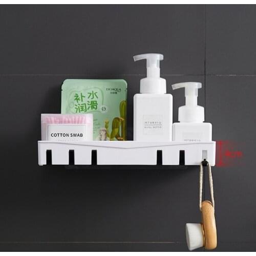 Bathroom Shelves Bathroom Shampoo Shower Shelf Holder Kitchen Nail-Free Storage Organizer Rack Wall Mounted Accessories Set