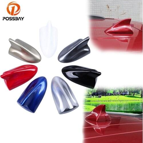 POSSBAY Car Shark Fin Antenna for VW Audi Honda BMW Peugeot Auto AM FM Radio Signal Aerials Coche Roof Decoration Shark Antennas