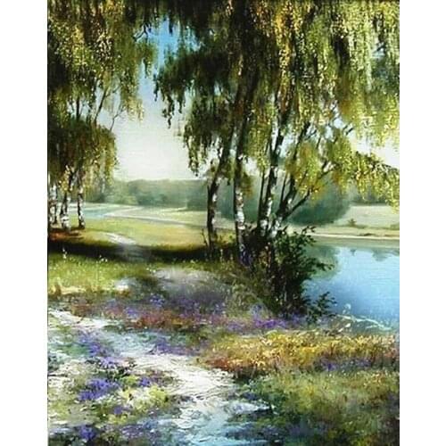 Natural Scenery Diamond Embroidery Full Diamond Painting Spring Mosaic Rhinestones Painting Cross Stitch Fashion Home Furnishing