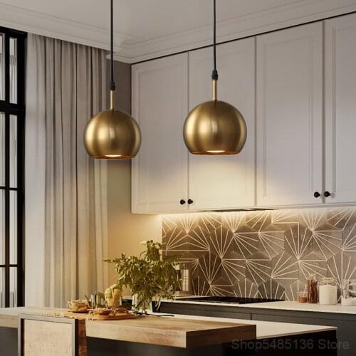 Nordic Gold Pendant Lamp Minimalist Dining Room Living Room Bedroom Bedside Bar Decoration Lighting Fixtures Led Hanging Lights