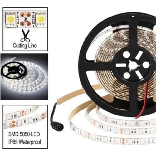 Highlight 24V 10M 5050 SMD LED Strip 60LEDs/m Flexible Tape Light IP65 Waterproof led ribbon Lamp Band For Ceiling Counter white