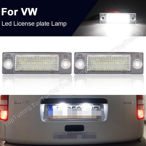 2X LED License Number Plate Light Lamp For VW Caddy 3 Golf Mk5 Plus Jetta 3 Passat Touran Transporter T5 For Skoda Superb