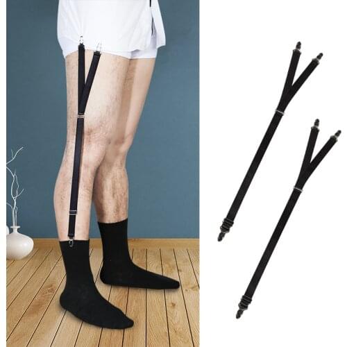 High Quality Men Y Shape Shirt Stays Garter Suspenders Holder Elastic Adjustable Uniform Locking Clamp Braces Shirts Garters