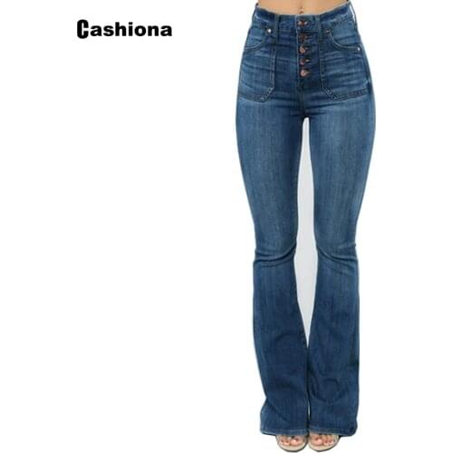 Women High Waist Jeans Demin Pants Vintage Flare Jeans Sexy Ladies Skinny Bell Bottom Streetwear Denim Pants Trousers Blue Gray