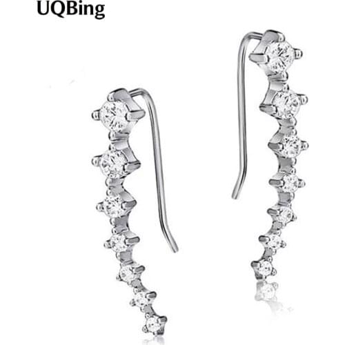 Free Shipping Beautiful Jewelry Fashion Womens Crystal Stud Earrings Silver Color Stud Earrings Pendientes Brincos