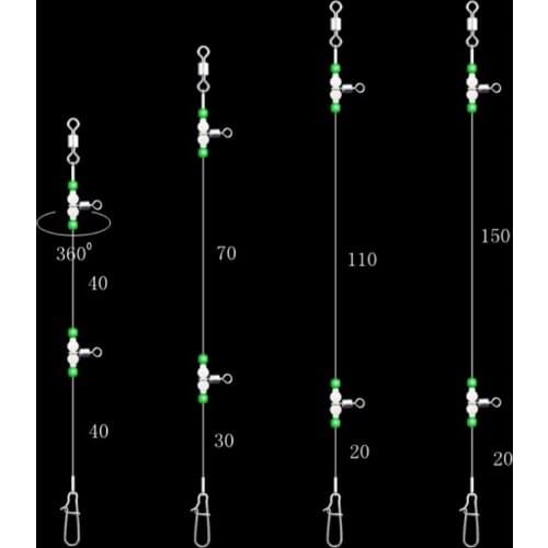 1 Group Fishing Tackle Line Swivels Night Luminous Beads Pins Rolling Connector