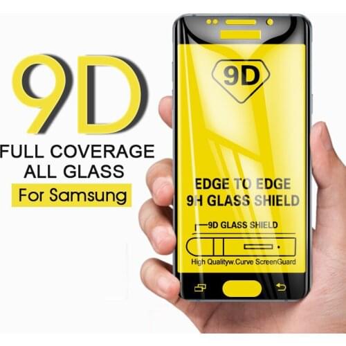 10pcs/lot 9D Curve Full Cover Tempered Glass Screen Protector For Samsung J7 J250 j260 J3 J2 J5 J6 j4 Film Full Gule Protector