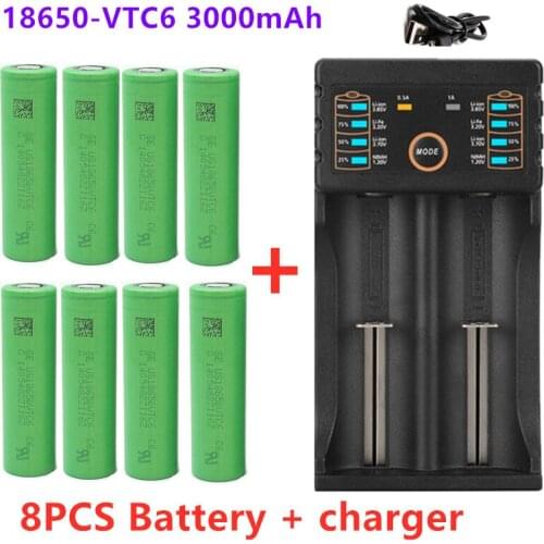 100% original 3.7V 3000 MAH Li ion 18650 battery for SONY US18650 VTC6 3000 mah 18650 battery 3.7V +1pcs Battery charger