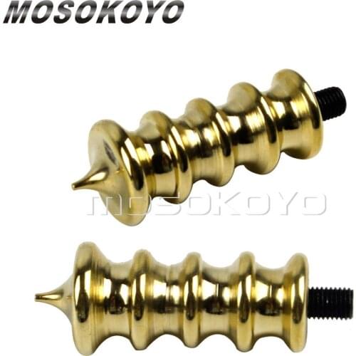 2PCS Brass Spike Motorcycle Shifter Peg Vintage Shift Lever Peg for Custom Bike Cafe Racer Triumph Sportster