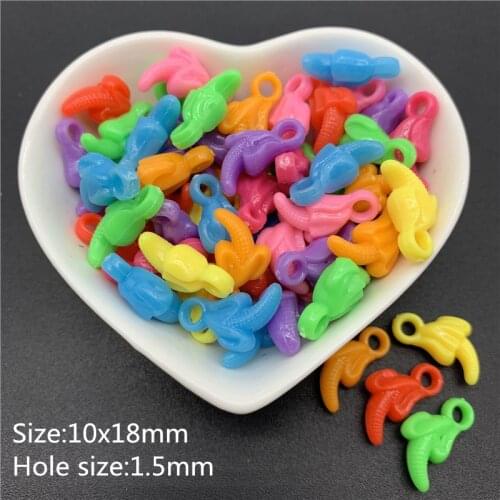 30pcs 18mm Acrylic Beads Banana Shape Mixed Colors Beads For Jewelry Making DIY Earrings Necklace Bracelet Accessories