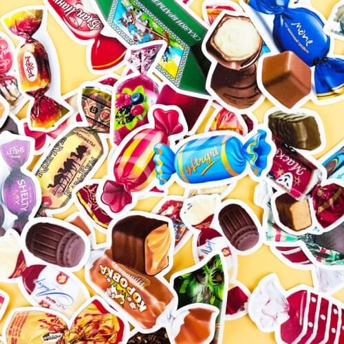 32pcs Creative Cute Self-made Colorful candy snacks coffee scrapbooking Cartoon Paper stickers / Waterproof stationery diy