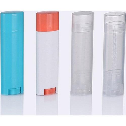 50pcs Hotsale Empty Ellipse Plastic Lip Balm Deodorant Container Bottle Lip Balm Tube